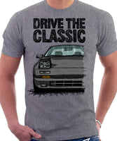 Drive The Classic Mazda RX7 Mk2 Early Model. T-shirt in Heather Grey Colour