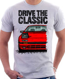 Drive The Classic Mazda RX7 Mk2 Turbo Early Model. T-shirt in White Colour