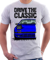 Drive The Classic Mazda RX7 Mk2 Turbo Early Model. T-shirt in White Colour