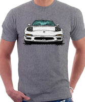 Mazda RX7 FD Early Model Lights Open. T-shirt in Heather Grey Color