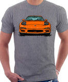 Mazda RX7 FD Early Model Lights Open. T-shirt in Heather Grey Color