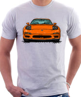 Mazda RX7 FD Early Model Lights Open. T-shirt in White Color