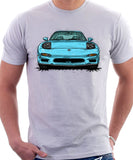 Mazda RX7 FD Early Model Lights Open. T-shirt in White Color