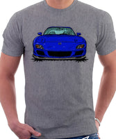 Mazda RX7 FD Late Model. T-shirt in Heather Grey Color