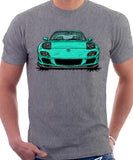 Mazda RX7 FD Late Model Lights Open. T-shirt in Heather Grey Color