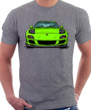 Mazda RX7 FD Late Model Lights Open. T-shirt in Heather Grey Color