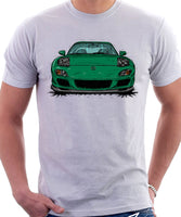 Mazda RX7 FD Late Model Lights Open. T-shirt in White Color