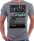 Drive The Classic Mazda RX7 Mk2 Turbo Late Model. T-shirt in Heather Grey Colour