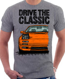 Drive The Classic Mazda RX7 Mk2 Turbo Late Model. T-shirt in Heather Grey Colour