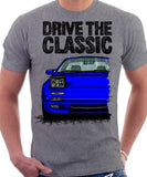 Drive The Classic Mazda RX7 Mk2 Turbo Late Model. T-shirt in Heather Grey Colour