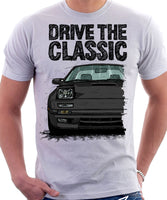 Drive The Classic Mazda RX7 Mk2 Turbo Late Model. T-shirt in White Colour