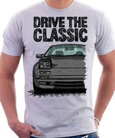 Drive The Classic Mazda RX7 Mk2 Late Model. T-shirt in White Colour