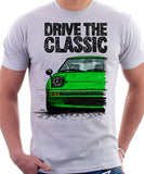 Drive The Classic Mazda RX7 Mk1  Early Model. T-shirt in White Colour