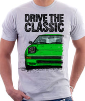 Drive The Classic Mazda RX7 Mk1  Late Model. T-shirt in White Colour