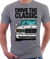 Drive The Classic Mercedes W126 Facelift T-shirt in Heather Grey Colour