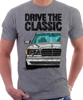 Drive The Classic Mercedes W126 Facelift T-shirt in Heather Grey Colour