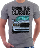 Drive The Classic Mercedes W126 Prefacelift  T-shirt in Heather Grey Colour