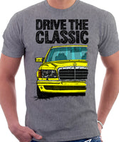 Drive The Classic Mercedes W126 Prefacelift  T-shirt in Heather Grey Colour