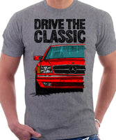 Drive The Classic Mercedes W126 SEC Facelift T-shirt in Heather Grey Colour