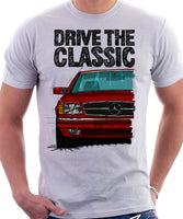 Drive The Classic Mercedes W126 SEC Facelift T-shirt in White Colour