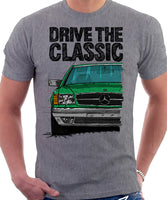 Drive The Classic Mercedes W126 SEC Facelift Grey Bumpers T-shirt in Heather Grey Colour