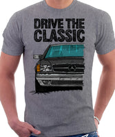 Drive The Classic Mercedes W126 SEC Facelift Grey Bumpers T-shirt in Heather Grey Colour