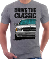 Drive The Classic Mercedes W126 SEC Facelift Grey Bumpers T-shirt in Heather Grey Colour