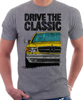 Drive The Classic Mercedes W126 SEC Facelift Grey Bumpers T-shirt in Heather Grey Colour