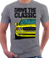 Drive The Classic Mercedes W126 SEC Prefacelift T-shirt in Heather Grey Colour