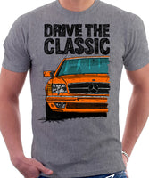 Drive The Classic Mercedes W126 SEC Prefacelift T-shirt in Heather Grey Colour