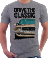 Drive The Classic Mercedes W126 SEC Prefacelift T-shirt in Heather Grey Colour