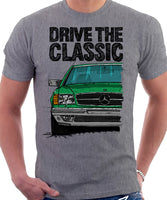 Drive The Classic Mercedes W126 SEC Prefacelift Grey Bumpers T-shirt in Heather Grey Colour