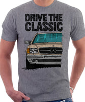 Drive The Classic Mercedes W126 SEC Prefacelift Grey Bumpers T-shirt in Heather Grey Colour