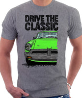 Drive The Classic MGB Rubber Bumper. T-shirt in Heather Grey Colour