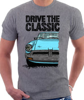 Drive The Classic MGB Rubber Bumper. T-shirt in Heather Grey Colour