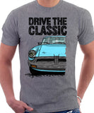 Drive The Classic MGB Rubber Bumper. T-shirt in Heather Grey Colour