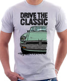 Drive The Classic MGB Rubber Bumper. T-shirt in White Colour