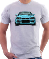 Nissan Skyline R34. T-shirt in White Colour