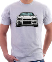 Nissan Skyline R34. T-shirt in White Colour