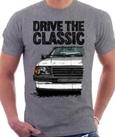 Drive The Classic Opel Corsa A Early Model. T-shirt in Heather Grey Colour