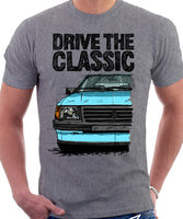 Drive The Classic Opel Corsa A Early Model. T-shirt in Heather Grey Colour