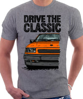 Drive The Classic Opel Corsa A Late Model. T-shirt in Heather Grey Colour