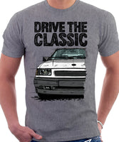 Drive The Classic Opel Corsa A Late Model. T-shirt in Heather Grey Colour