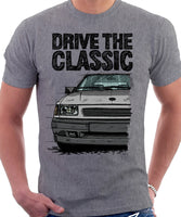 Drive The Classic Opel Corsa A Late Model. T-shirt in Heather Grey Colour