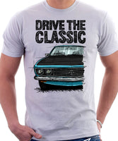 Drive The Classic Opel Manta A Black Bonnet. T-shirt in White Colour