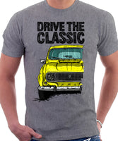 Drive The Classic Renault 4 1974 Model. T-shirt in Heather Grey Colour