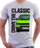 Drive The Classic VW Transporter T4 Early Model Black Bumper . T-shirt in White Colour