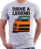 Drive The Legend Subaru Impreza Bugeye WRX. T-shirt in White Colour