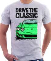 Drive The Classic Toyota Celica 6 Generation Facelift. T-shirt in White Colour