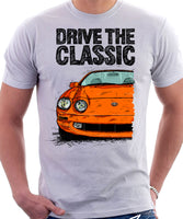 Drive The Classic Toyota Celica 6 Generation Prefacelift. T-shirt in White Colour